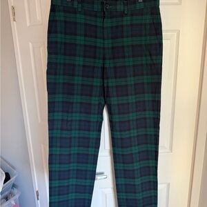 Brooks Brothers Men's Green and Blue Plaid Pants